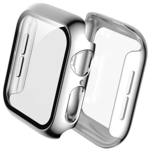 PC FULL COVER Plastový kryt so sklom pre Apple Watch 6 / SE / 5 / 4 (44mm) strieborný