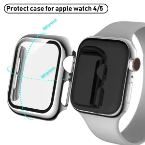 PC FULL COVER Plastový kryt so sklom pre Apple Watch 6 / SE / 5 / 4 (44mm) strieborný