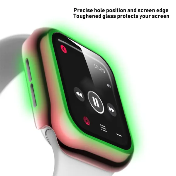 PC FULL COVER Plastový kryt so sklom pre Apple Watch 6 / SE / 5 / 4 (44mm) ružový