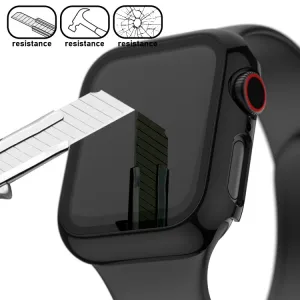 PC FULL COVER Plastový kryt so sklom pre Apple Watch 6 / SE / 5 / 4 (44mm) čierny