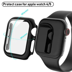PC FULL COVER Plastový kryt so sklom pre Apple Watch 6 / SE / 5 / 4 (44mm) čierny