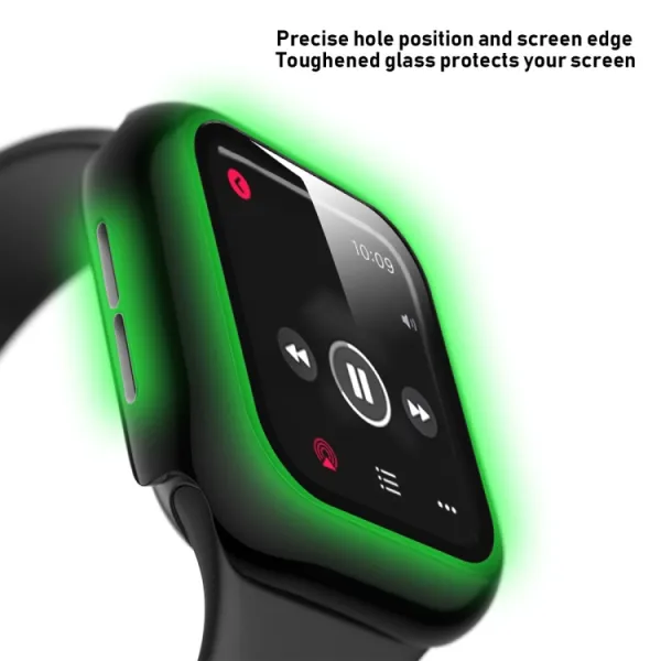 PC FULL COVER Plastový kryt so sklom pre Apple Watch 6 / SE / 5 / 4 (44mm) čierny