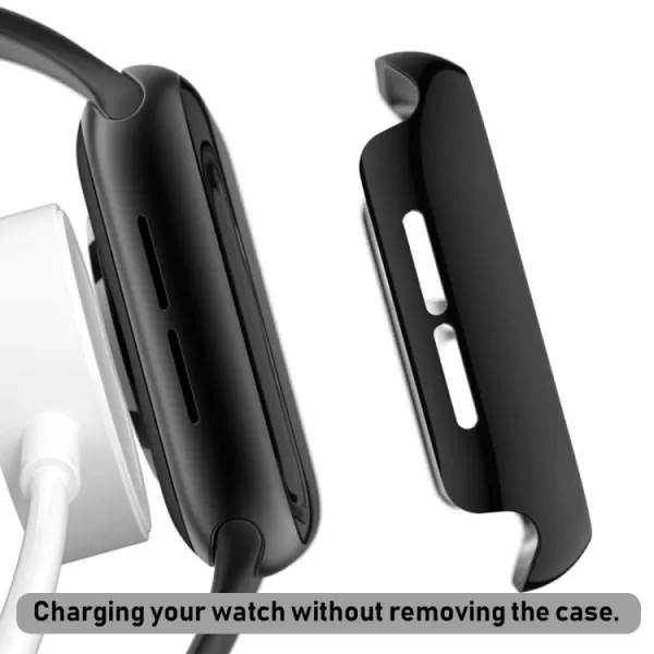 PC FULL COVER Plastový kryt so sklom pre Apple Watch 6 / SE / 5 / 4 (44mm) čierny