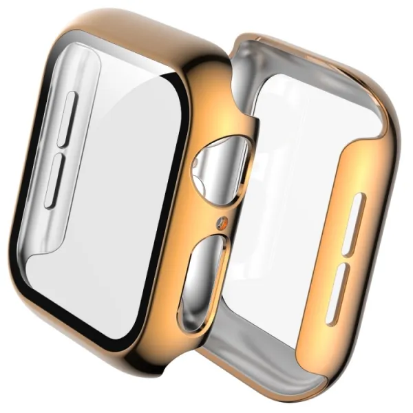 PC FULL COVER Plastový kryt so sklom pre Apple Watch 6 / SE / 5 / 4 (44mm) ružovozlatý