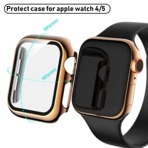 PC FULL COVER Plastový kryt so sklom pre Apple Watch 6 / SE / 5 / 4 (44mm) ružovozlatý