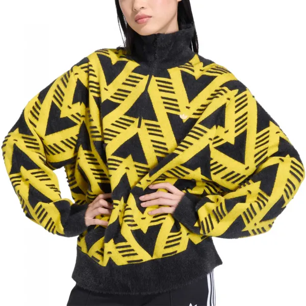 adidas Knitted Half-Zip Sweater W "Eqt Yellow" (KC6532)