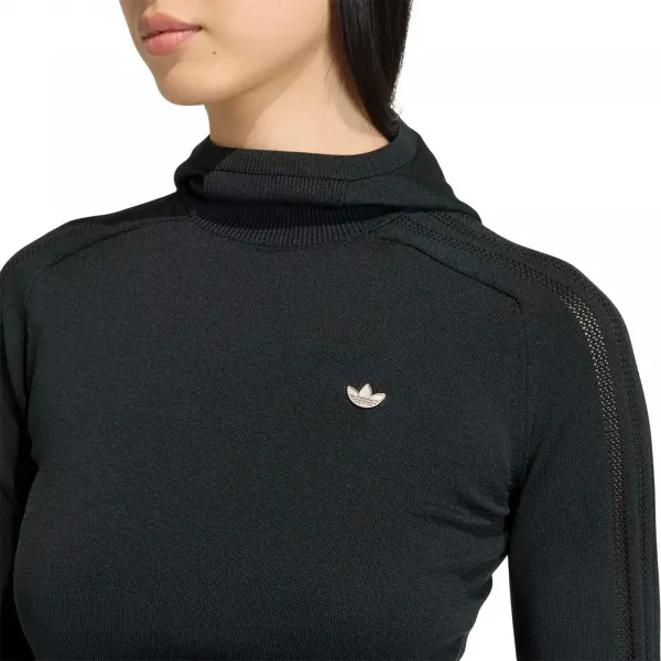 adidas Knitted Hooded Longsleeve W "Black" (KD2429)