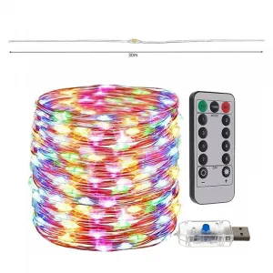 Vianočná súprava LED VG300/F/P/USB+DO 300ks 30m farebná IP44 8 programov