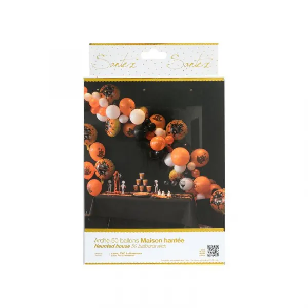 Santex Balónová girlanda Halloween čierno-oranžový mix 50ks