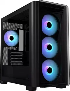 ASUS case A23 PLUS TG ARGB, Mini Tower, průhledná bočnice, 4x120mm ARGB Fan, černá