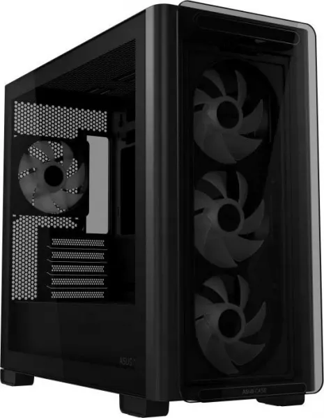 ASUS case A23 PLUS TG ARGB, Mini Tower, průhledná bočnice, 4x120mm ARGB Fan, černá