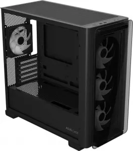 ASUS case A23 PLUS TG ARGB, Mini Tower, průhledná bočnice, 4x120mm ARGB Fan, černá