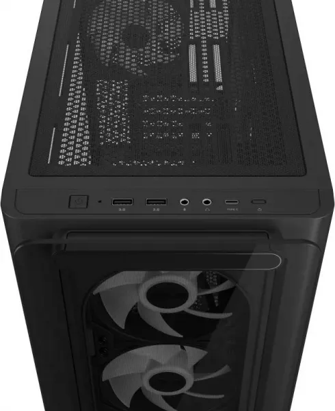 ASUS case A23 PLUS TG ARGB, Mini Tower, průhledná bočnice, 4x120mm ARGB Fan, černá