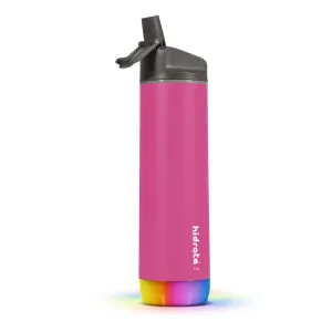HidrateSpark – nerezová múdra fľaša so slamkou, 620 ml, Bluetooth tracker, ružová HI-007-015