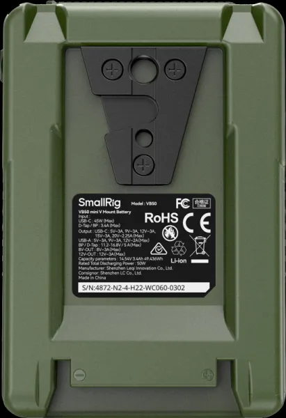 Batéria SmallRig 4872 V-Mount Mini VB50 (zelená)