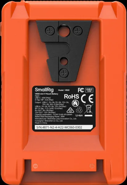 Batéria SmallRig 4871 V-Mount Mini VB50 (oranžová)