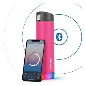 HidrateSpark – nerezová múdra fľaša, 620 ml, Bluetooth tracker, ružová HI-006-015