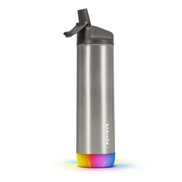 HidrateSpark – nerezová múdra fľaša so slamkou, 620 ml, Bluetooth tracker, nerezová HI-007-011