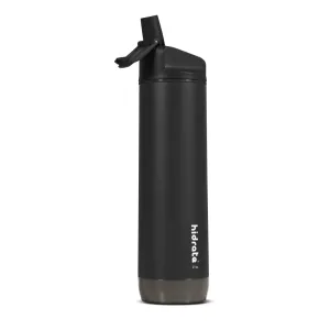 HidrateSpark – nerezová múdra fľaša so slamkou, 620 ml, Bluetooth tracker, čierna HI-007-012
