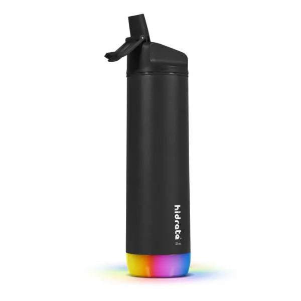 HidrateSpark – nerezová múdra fľaša so slamkou, 620 ml, Bluetooth tracker, čierna HI-007-012