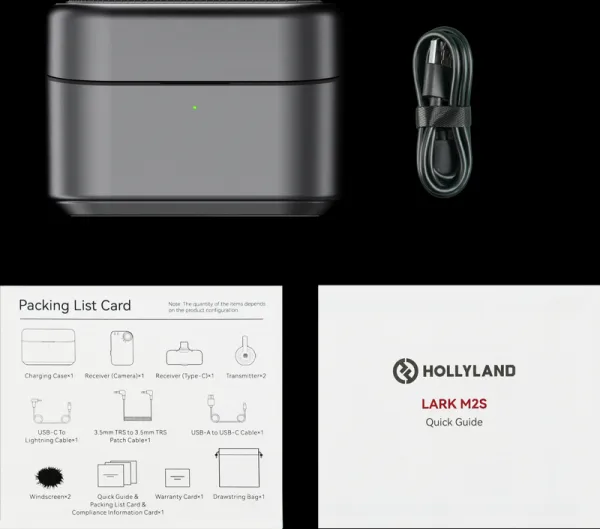 Kombinované nabíjacie puzdro Hollyland LARK M2S (vesmírne šedé) vhodné pre Lark M2S