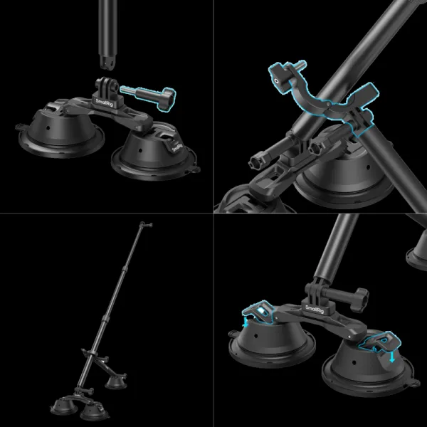 SmallRig 4380 Prísavka na fotoaparát Sada na upevnenie do auta na panoramatické snímanie