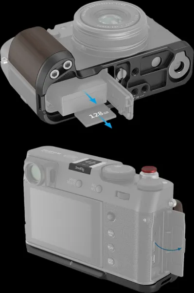 SmallRig 4805 drevená rukoväť v tvare L pre FUJIFILM X100VI / X100V čierna