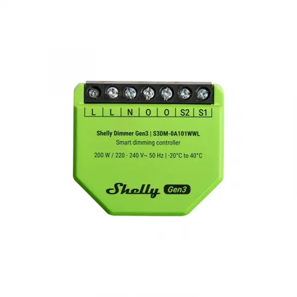 Shelly Dimmer Gen3 - stmievací modul bez potreby neutrálneho vodiča (WiFi) SHELLY-DIMMER-GEN3-1768