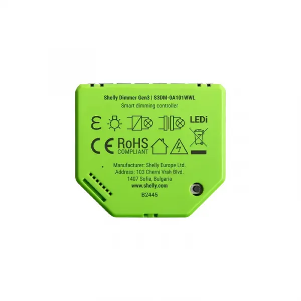 Shelly Dimmer Gen3 - stmievací modul bez potreby neutrálneho vodiča (WiFi) SHELLY-DIMMER-GEN3-1768