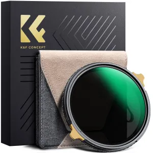 K&F Concept K&F 67MM, mosadzný rám NANO-X Pro, CPL + variabilný/stlmovač ND4~64 filter, HD, vodeodolný, odolný voči poškriabaniu, šedý 35218