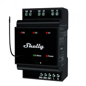 Shelly Wave Pro 3 LR - spínací modul 3x 16A (Z-Wave Long Range) SHELLY-WAVE-PRO-3-2025-1903