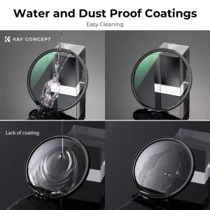 K&F Concept Filter K&F 58MM XC15Nano-X B270 CPL, HD, vodeodolný, odolný proti poškriabaniu, so zeleným povrchom 35550