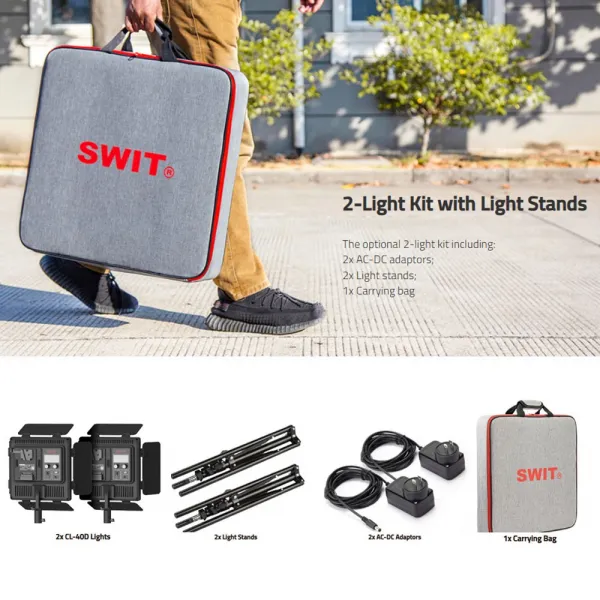 Swit CL-40D 2KIT | 2xCL-40D KIT, s 2x40W dvojfarebným bezventilátorovým LED panelovým osvetlením 31999