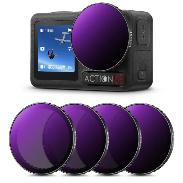 K&F Concept Sada filtrov DJI Osmo Action 4 ND&PL ND8&PL+ND16&PL+ND32&PL+ND64&PL 4 balenie, optické sklo 42328
