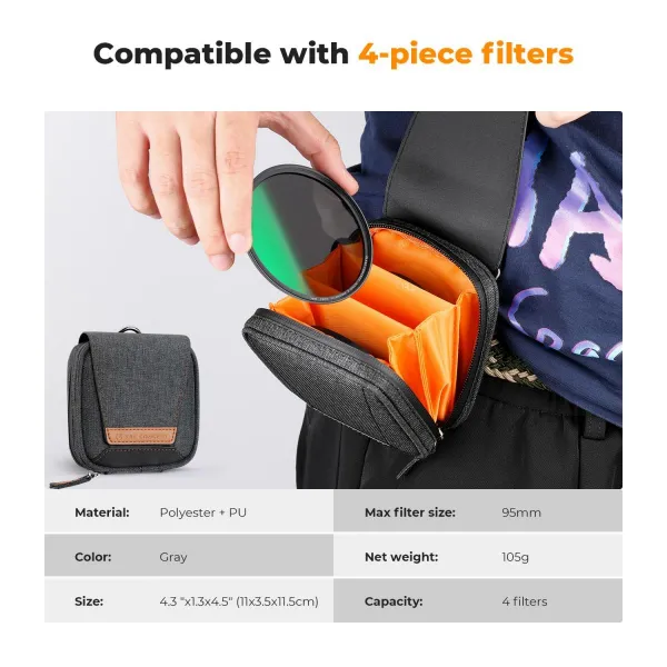 K&F Concept Sada magnetických filtrov objektívu 72 mm CPL+ND8+ND64+magnetický adaptérový krúžok+magnetický kryt objektívu 5 palcov 41608