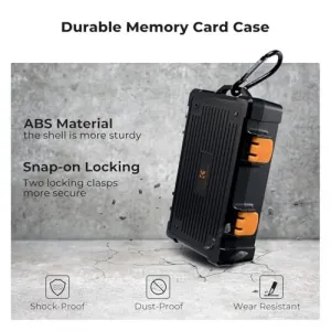 K&F Concept Puzdro na pamäťovú kartu pre batérie fotoaparátu pre 5 SD kariet, 2 batérie fotoaparátu, 6 TF batérií do auta 42363
