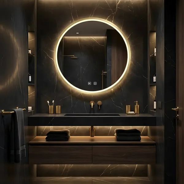 REA - Zrkadlo LED 80cm MMJ BRUSH ROSE GOLD HOM-05509
