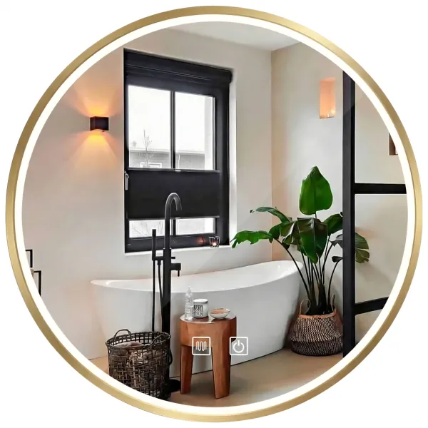 REA - Zrkadlo LED 80cm MMJ BRUSH ROSE GOLD HOM-05509