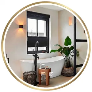 REA - Zrkadlo LED 80cm MMJ BRUSH ROSE GOLD HOM-05509