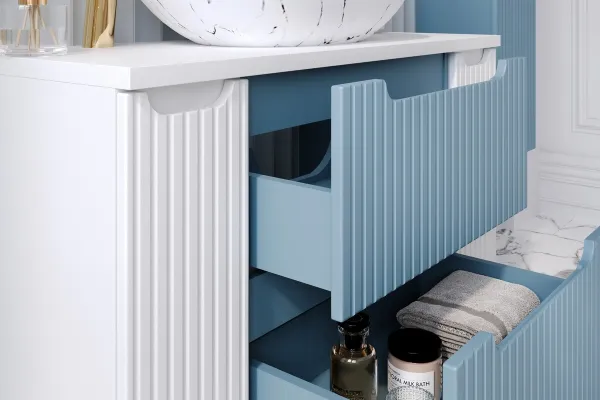 Comad Závesná skrinka pod umývadlo Nova Denim 82-60-40-2S modrá