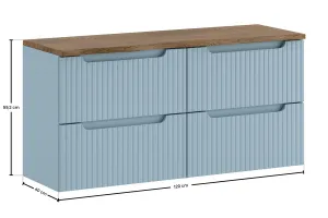 Comad Závesná skrinka pod umývadlo Nova Denim s doskou 120 cm modrá/Casella