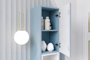 Comad Závesná vysoká kúpeľňová skrinka Nova Denim 80-30-2D modrá