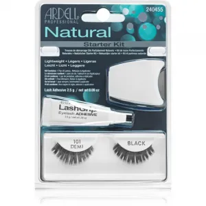 Ardell Natural nalepovacie mihalnice s lepidlom 101 Demi Black 4 ks