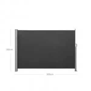 SONGMICS Bočná markíza Orrine 180x300 cm sivá