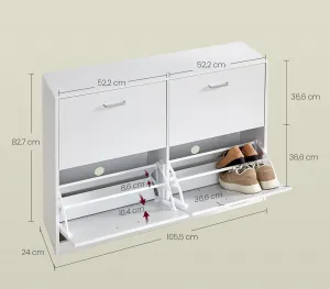 SONGMICS Výklopný botník Vasagle Klein 105,5 cm biely