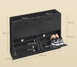 SONGMICS Výklopný topánkovník Vasagle Klein 105,5 cm čierny