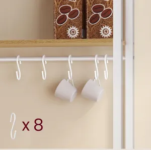 SONGMICS Kuchynský regál Vasagle Nori 60 cm so zásuvkou biely/hnedý