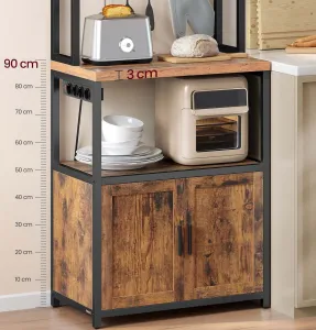 SONGMICS Kuchynský regál Vasagle Nori 60 cm so zásuvkou čierny/hnedý