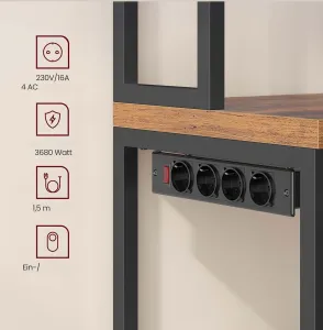 SONGMICS Kuchynský regál Vasagle Nori 60 cm so zásuvkou čierny/hnedý