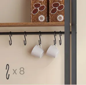 SONGMICS Kuchynský regál Vasagle Nori 60 cm so zásuvkou čierny/hnedý